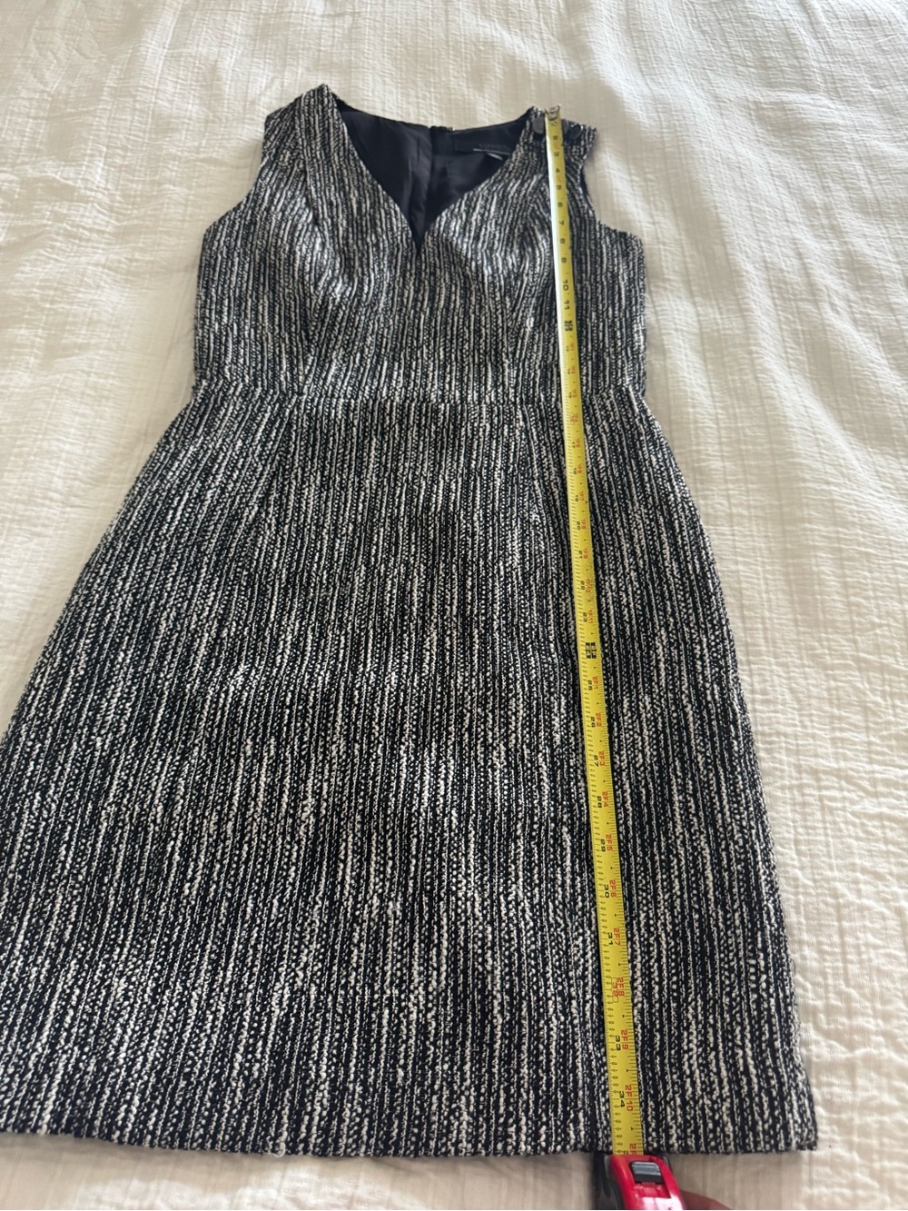 White House Black Market Black White Tweed Dress Jacket Set Size 4 - Picture 6 of 10